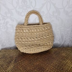 Vintage Rodo Italy, leather and straw/ wicker